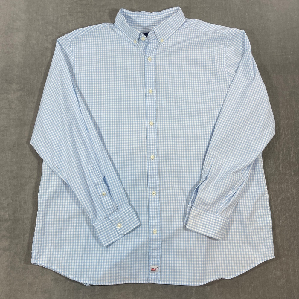 Vineyard Vines Mens XXL‎ Blue Gingham Checkered Classic Fit Murray Shirt